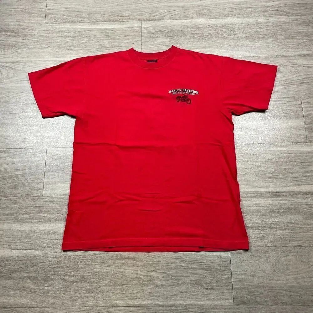 Harley Davidson Shirt Mens Extra Large Red Abilene Texas Motorcycle Graphic